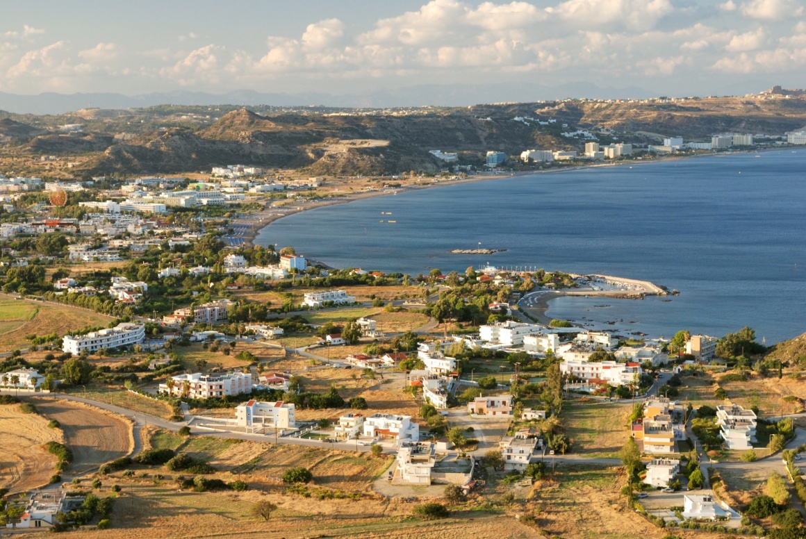 'Aerial view at the sea bay' - Родос