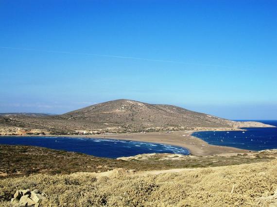 'Looking back from Prasonisi - Southern Tip of Rhodes' - Родос